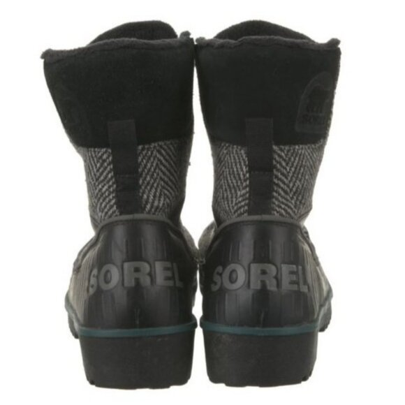 SOREL Tivoli II Herringbone Waterproof Snow Boots 9.5 Fleece Lined Print Mid Cal - Picture 6 of 7